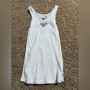 vintage twisted hearts white tank
